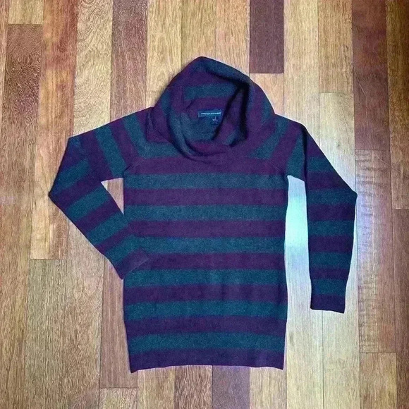 French Connection | Acrylic stripe turtleneck sweater size medium - Picture 3 of 4
